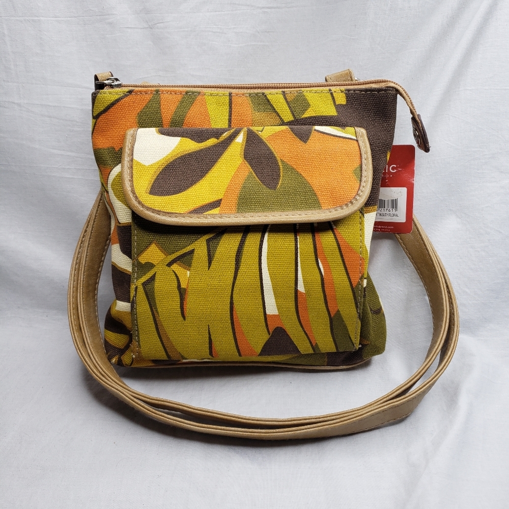 Relic Tinsley Floral Adjustable Shoulder/Crossbody Zip Organizer Vegan Leather